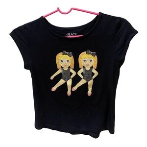 Children's Plaxce black short sleeve Ballerina Tee sz 7